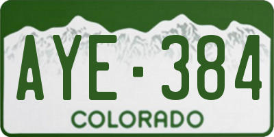 CO license plate AYE384