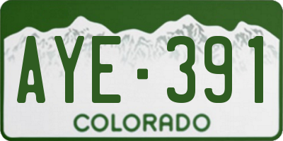 CO license plate AYE391