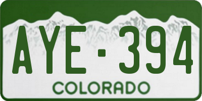 CO license plate AYE394