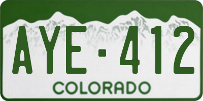 CO license plate AYE412