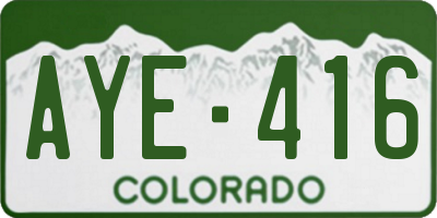 CO license plate AYE416