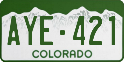 CO license plate AYE421