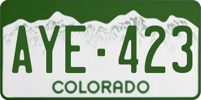 CO license plate AYE423
