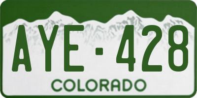 CO license plate AYE428
