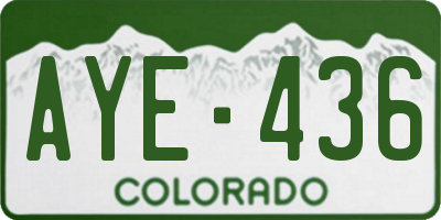 CO license plate AYE436