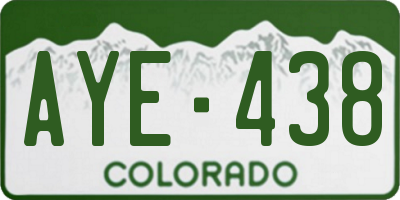 CO license plate AYE438