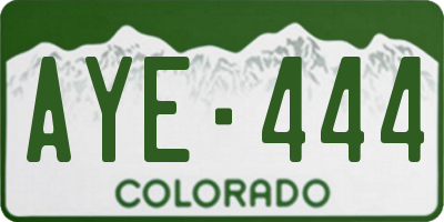 CO license plate AYE444