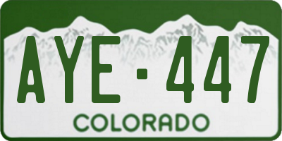 CO license plate AYE447