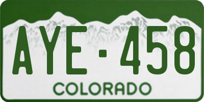 CO license plate AYE458