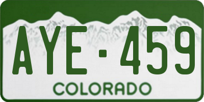 CO license plate AYE459