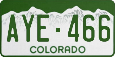 CO license plate AYE466