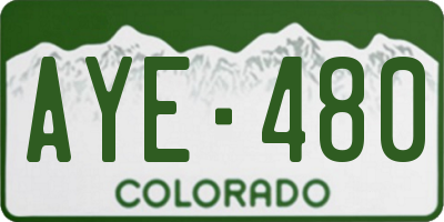 CO license plate AYE480