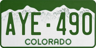 CO license plate AYE490