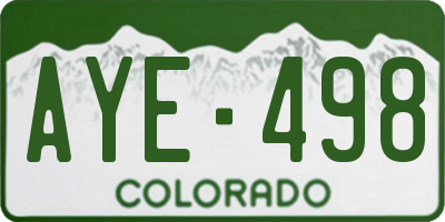 CO license plate AYE498
