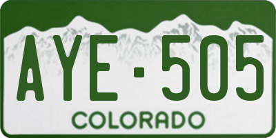 CO license plate AYE505