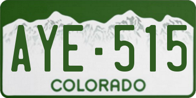 CO license plate AYE515