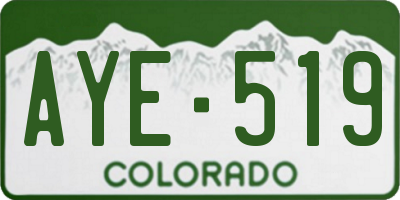 CO license plate AYE519