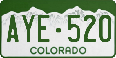 CO license plate AYE520