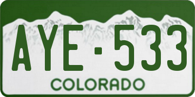 CO license plate AYE533
