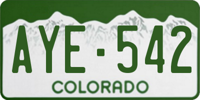 CO license plate AYE542