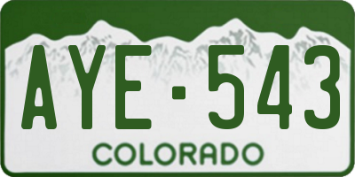 CO license plate AYE543