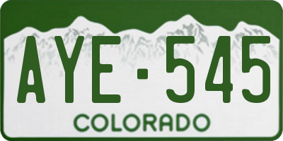 CO license plate AYE545