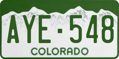 CO license plate AYE548