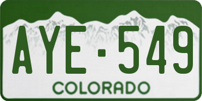 CO license plate AYE549