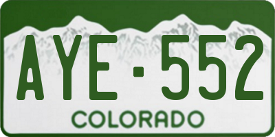 CO license plate AYE552