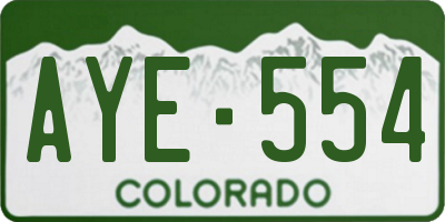 CO license plate AYE554