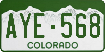 CO license plate AYE568