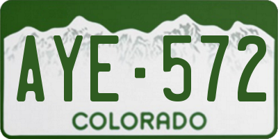 CO license plate AYE572