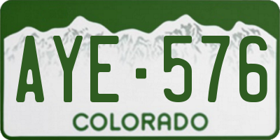 CO license plate AYE576