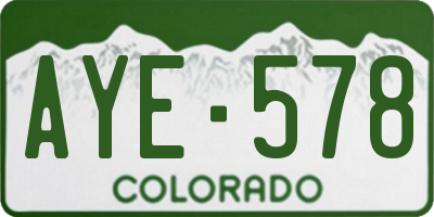 CO license plate AYE578