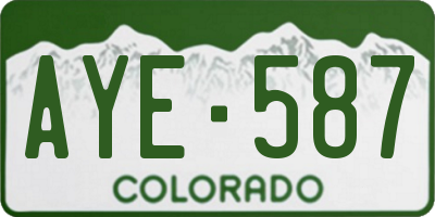 CO license plate AYE587