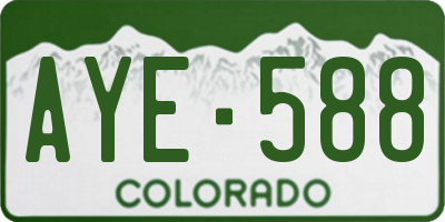 CO license plate AYE588