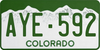 CO license plate AYE592