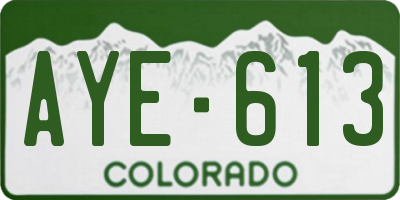 CO license plate AYE613