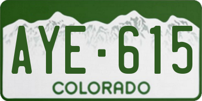 CO license plate AYE615