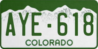 CO license plate AYE618