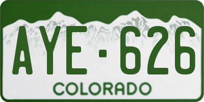 CO license plate AYE626