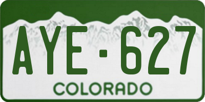 CO license plate AYE627