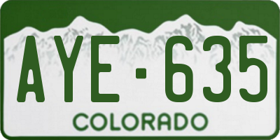 CO license plate AYE635