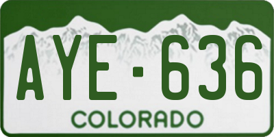 CO license plate AYE636