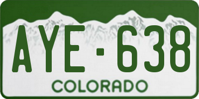 CO license plate AYE638