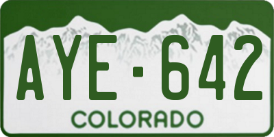 CO license plate AYE642