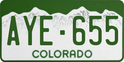 CO license plate AYE655