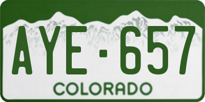 CO license plate AYE657