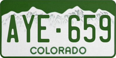 CO license plate AYE659