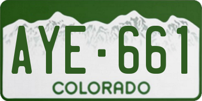 CO license plate AYE661